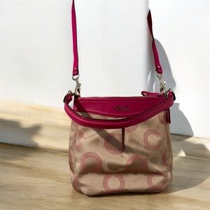Coach Ashley Signature Op Art Shoulder Bag | Good Used Condition